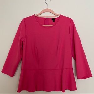 Ann Taylor Pink Peplum Top